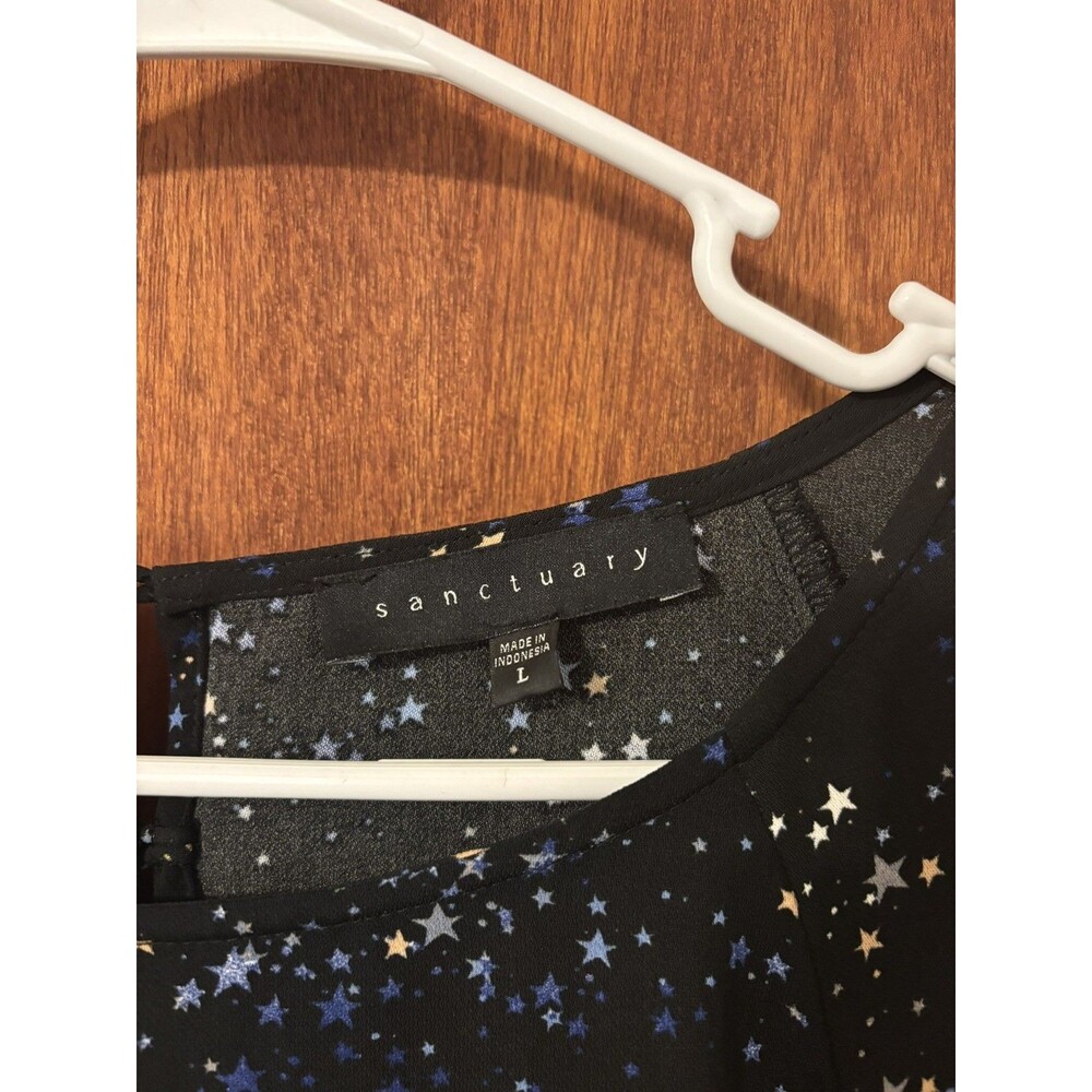 Sanctuary Moonchild Star Print Ruffle Sleeve Stargazer Blouse Top Size Large LG - Picture 5 of 5